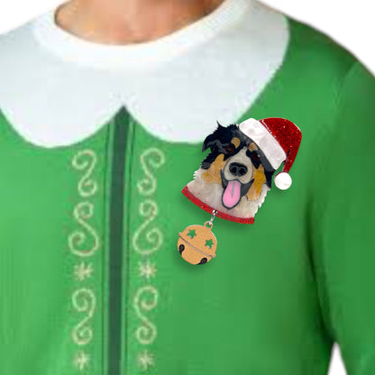 Arlo the Australian Shepherd Christmas BROOCH