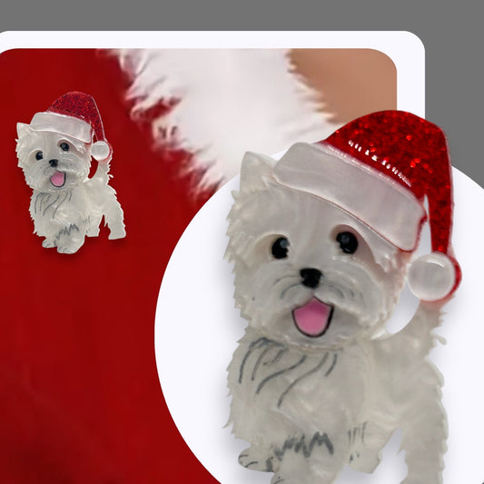 Westie Christmas BROOCH dog lovers gifts