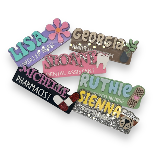 Personalised Name badges Henny penny