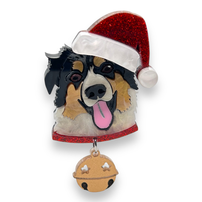 Arlo the Australian Shepherd Christmas BROOCH