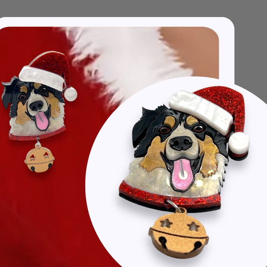 Arlo the Australian Shepherd Christmas BROOCH