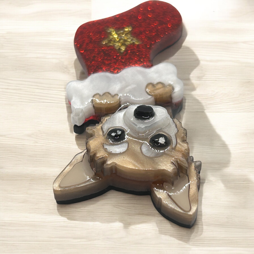 Claudette the Chihuahua Christmas BROOCH