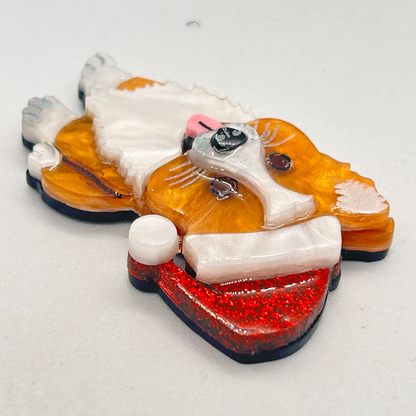 Izzy the Corgi Christmas BROOCH