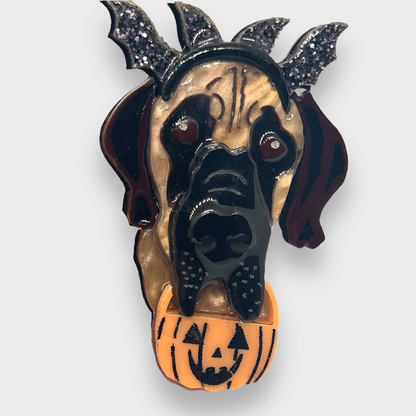 Bowie the Great Dane Halloween BROOCH