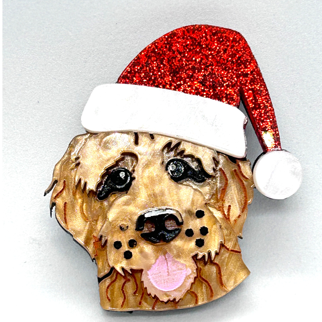 Groodle Christmas BROOCH