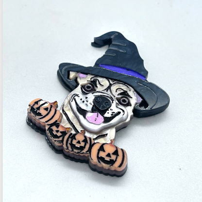 Staffy  Halloween dog BROOCH